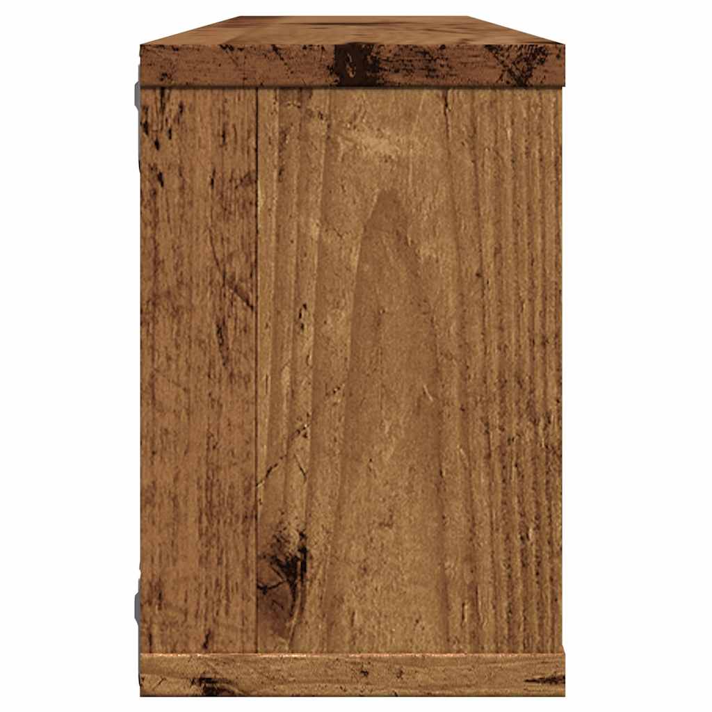 Cube Wall Shelves 2 pcs Rustic Wood Look 60 x 15 x 23 cm Engineered Wood