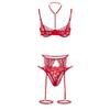 "Women's Lace Crotchless Lingerie Set with Garter Belt - European & American Style"