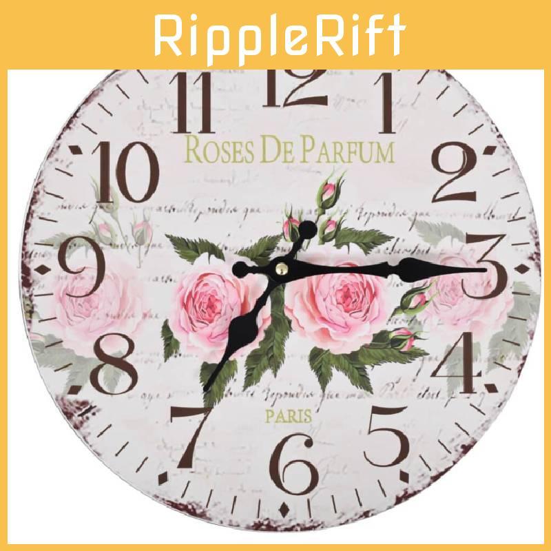 Vintage Mdf Wall Clock With Quartz Movement For Living Room Decor