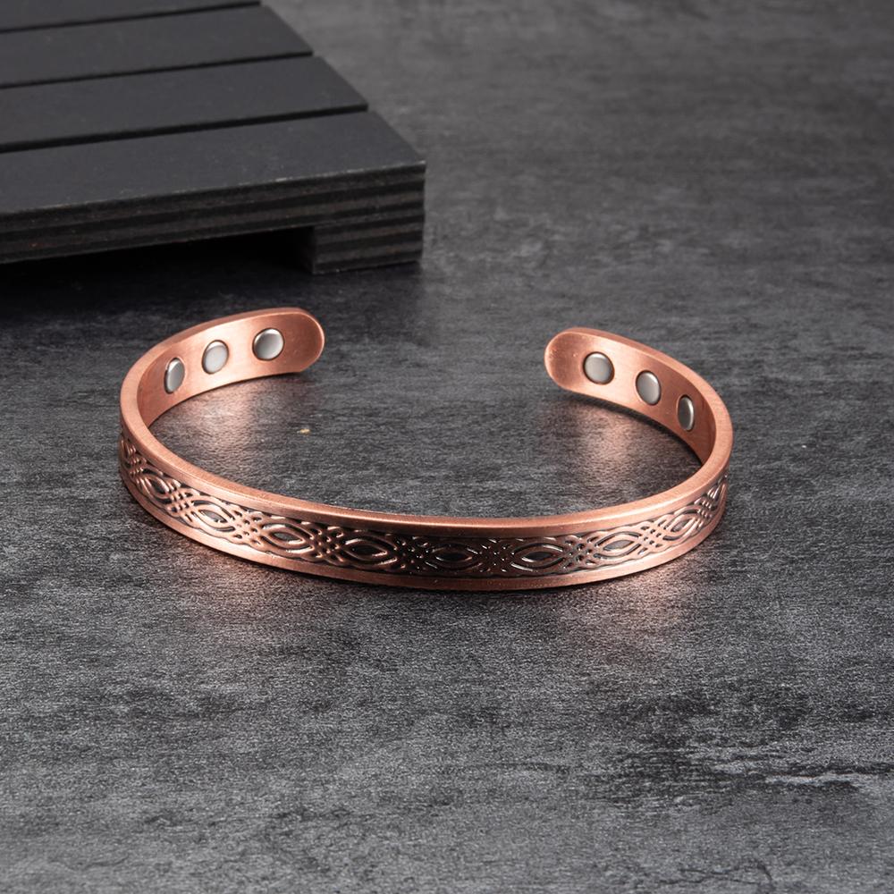 Real Copper Magnetic Bracelet for Women Adjustable Vintage Viking Pure Copper Bracelet & Bangles Cuff Copper Magnetic Bracelet