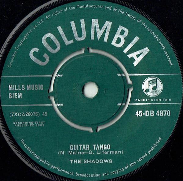 7inch Record SHADOWS - Guitar Tango 45DB4870 Columbia 1962 UK Rock Used