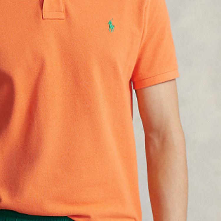 Polo Ralph Lauren SS23 однотонная рубашка поло с коротким рукавом мужская верхняя часть оранжевая MNPOKNI1N822250-820