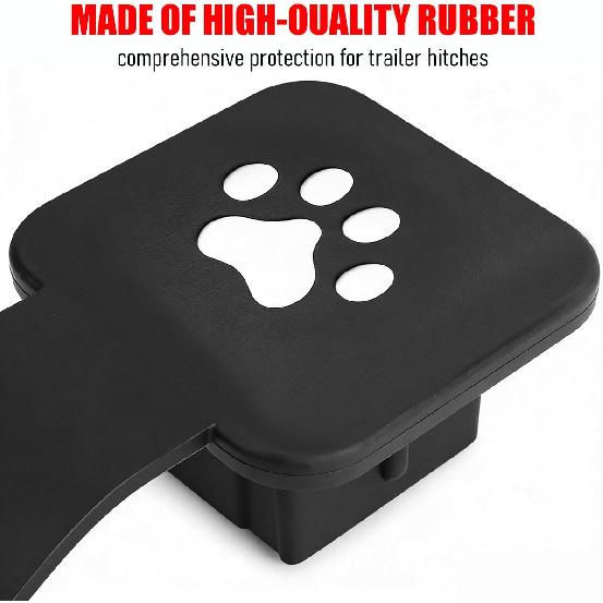 2" Trailer Hitch Cover, Silicone Dog Paw Square Hitch Cap Tube Plug Insert for 2 Inch Receivers, Trailer Exterior Tow Receiver Tube Plug Cap,