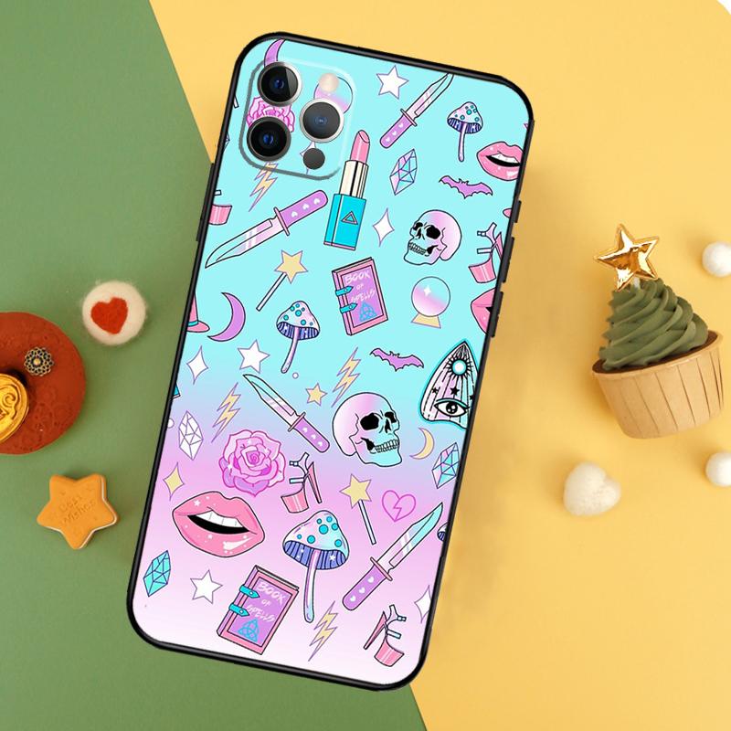 Пастельный Гот Ведьминский Чехол Для iPhone 11 12 13 14 16 15 Pro Max Mini XS Max X XR SE2 7 8 14 16 15 Plus Чехол для Телефона