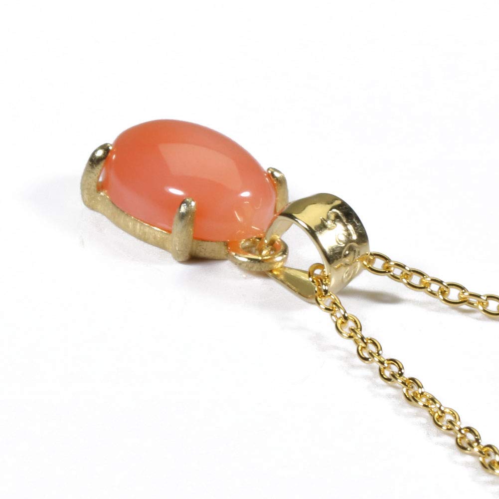 Garnet Coral Single Necklace Pendant Silver Undyed SANSUI