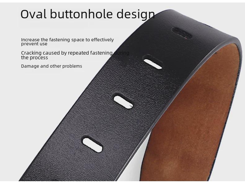 Retro Men's Leather Belt with Extra-Large Waistband and Pin Buckle - Pure Cowhide Genuine Leather