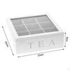 Wooden Tea Storage Box, Wood Organizer, 9-Compartment Case Holder with Clear Lid for S, Sugar,