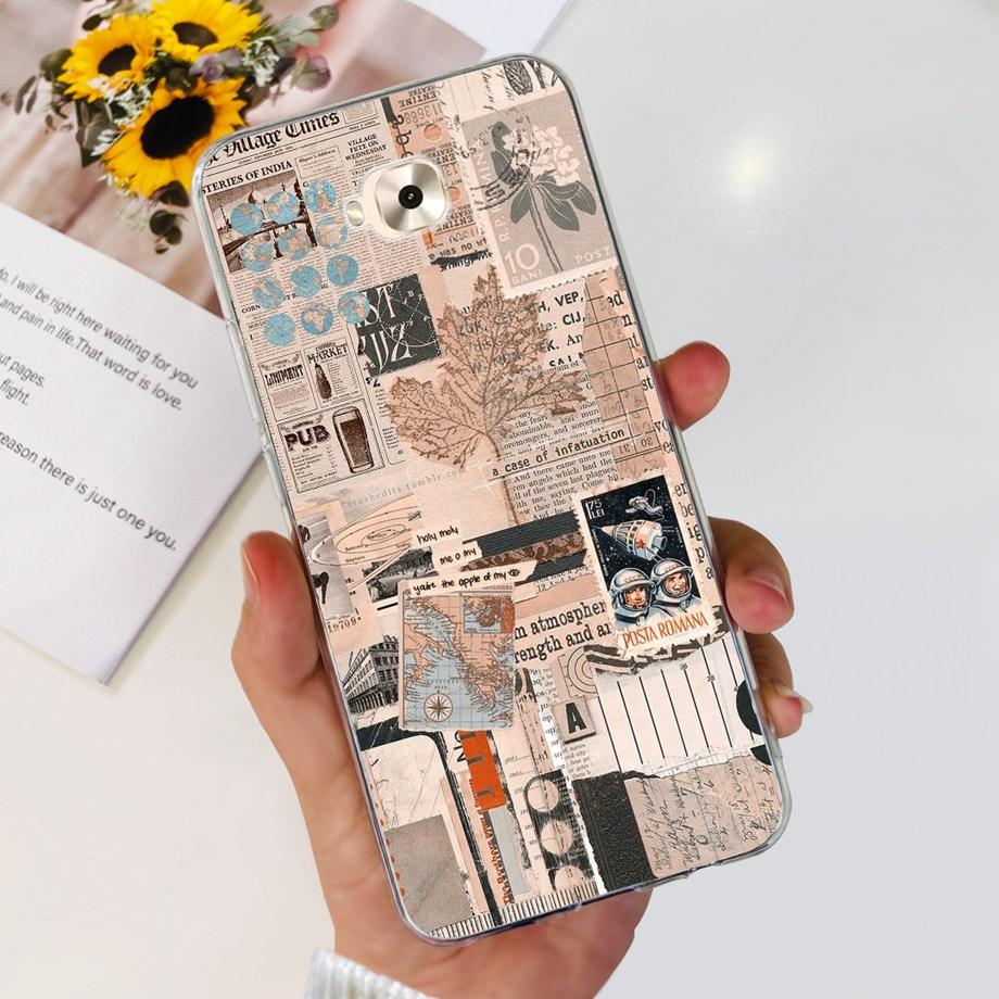 Soft TPU Slim Capa For ASUS ZENFONE ZOOM S ZE553KL Case ASUS ZENFONE 4 SELFIE ZD553KL Back Cover Transparent Cow Print Lion Etui