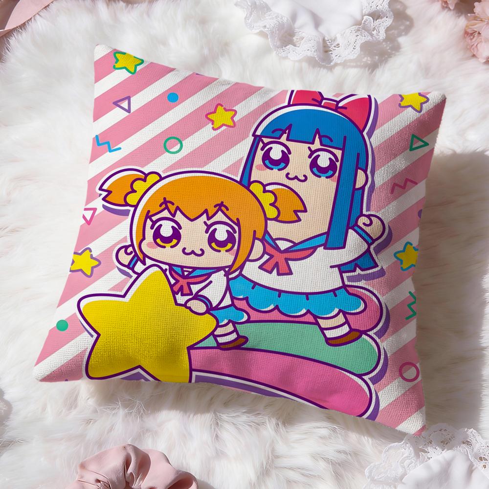 Милая наволочка с изображением персонажей аниме Pop Team Epic, двусторонняя, премиум-класса, для комфорта – дизайн «два в одном» для любой комнаты и салона автомобиля.