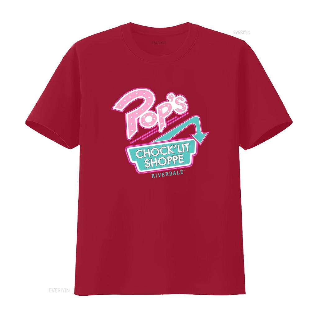 Мужская футболка Riverdale с логотипом магазина Pops ChockLit Shoppe, винтажная, стиранная, эластичная, универсальный топ для повседневной носки, homme