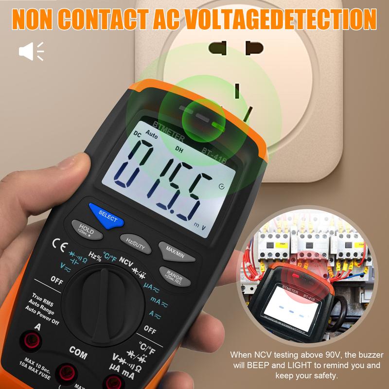 Цифровой мультиметр BTMETER 6000 отсчетов Автоматический выбор диапазона AC DC Вольтметр Амперметр HD Дисплей Электронный инструмент для ремонта