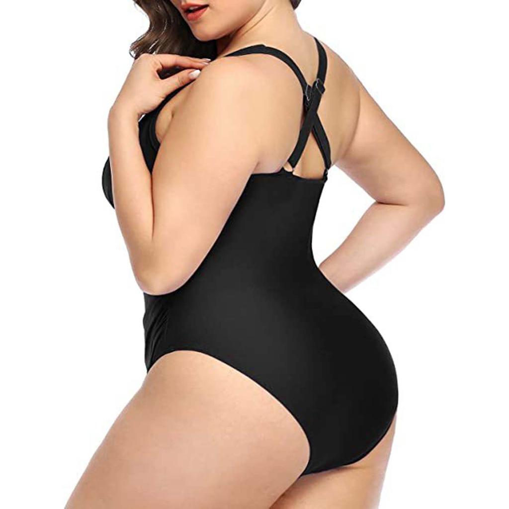 Women's Fashion One-Piece V-Neck Swimming Costume With Bra Pads And No Steel Bra