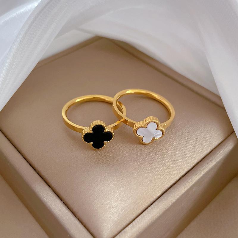 Не выцветающее Кольцо «Танцующий на ветру Клевер на удачу» Мужское и женское Модное Простое Кольцо на указательный палец