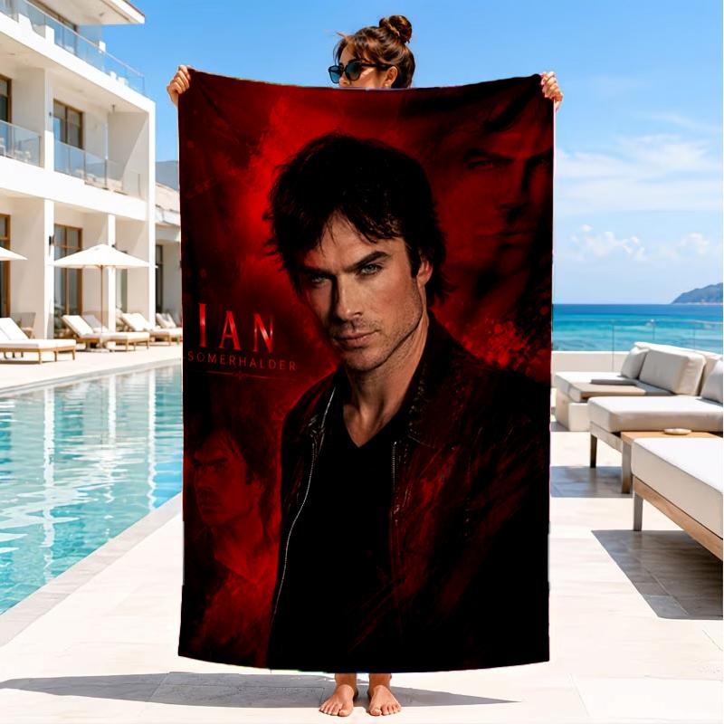 Damon Salvatore Romance Beach Towel, Super Soft Microfiber, Perfect Gift for Her/Him, Birthday, for Pool, Beach, Travel, Decor Beach Party