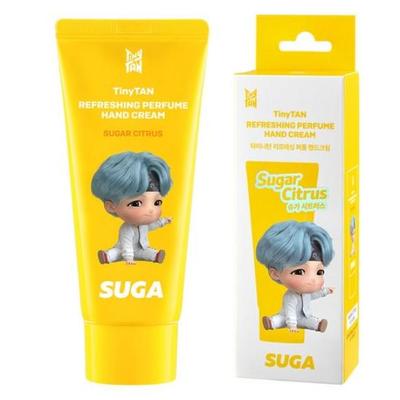 TinyTAN Освежающий парфюмированный крем для рук – SUGA (50мл) Увлажняющий парфюмированный уход для рук(Цитрусовый аромат)