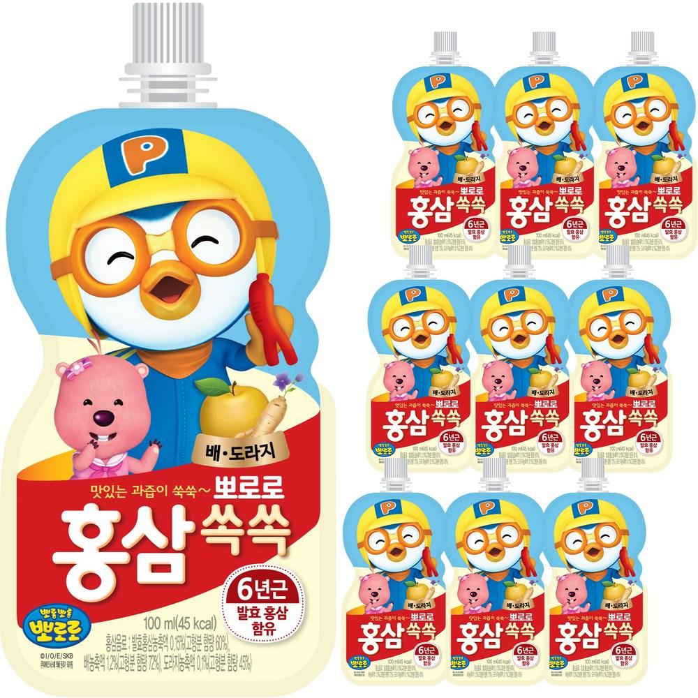 Paldo Pororo Red Ginseng Soksok Pear & Balloon Flower Root 100ml 10 pcs