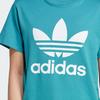 adidas Женские футболки Originals Trefoil Бирюзовые с круглым вырезом Умеренный прямой крой IL3867