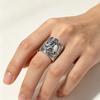 Xiaomi 925 Sterling Silver Rings For Women Geometric Fine Jewelry Finger Adjustable Retro Wide Elephants Ring For Party Birthday Gift