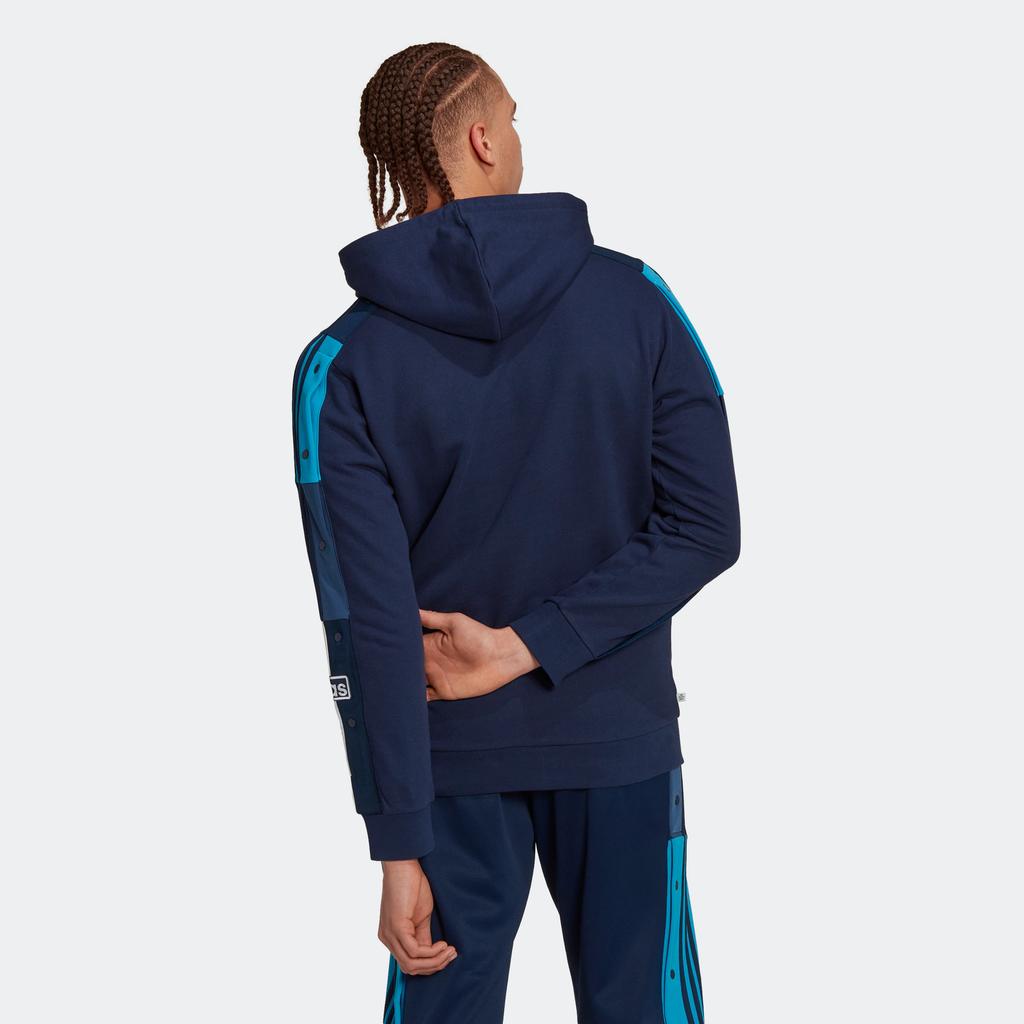 Adidas Originals Trefoil FW22 Re-Process Hoodie With Classic 3-Stripes And Drawstring Men Hoodie Blue HK7478