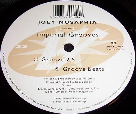 12inch Record JOEY MUSAPHIA - Imperial Grooves IMP12004 IMPERIAL 1995 UK Dance & Electronica Used