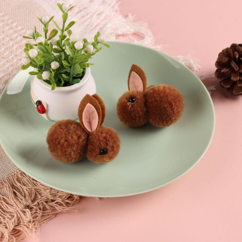 Large Cartoon Rabbit Pompom Hair Clip & Scarf Pin - DIY Creative Accessory for Bags & Clothing