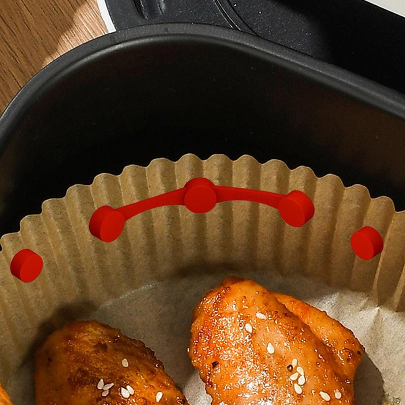 Фиксатор для аэрофритюрницы, 2 шт., термостойкая силиконовая пряжка для фиксации пергаментной бумаги для выпечки, кухонные принадлежности для выпечки