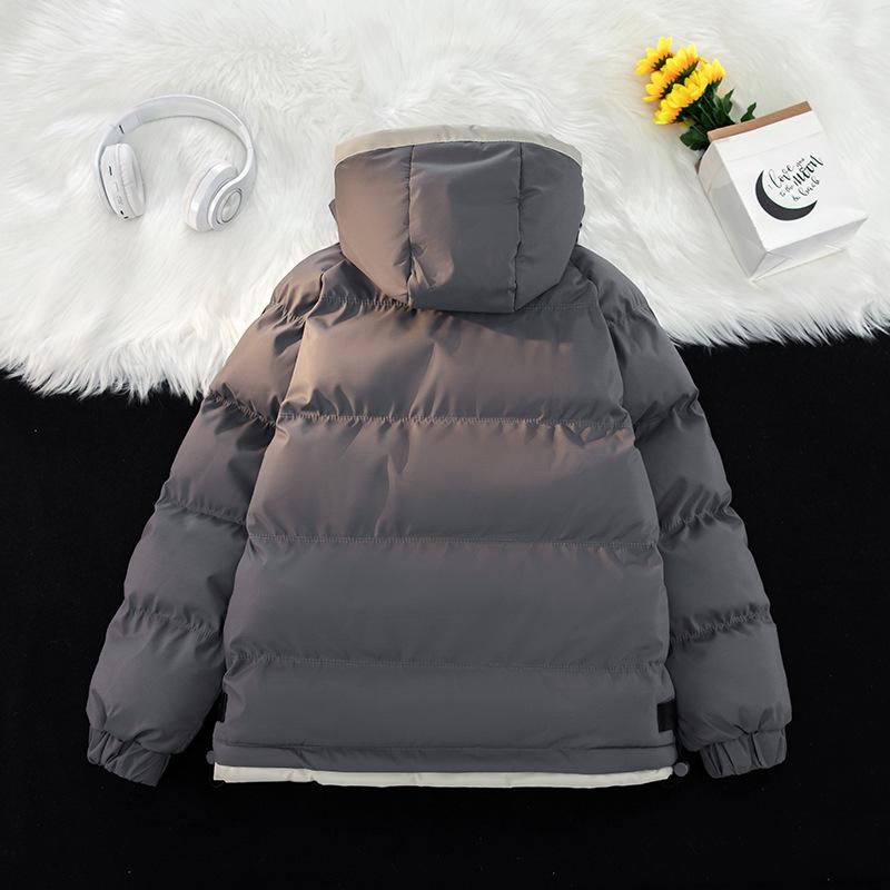 Cotton Clothes Men's New Winter Loose Cotton Jacket Striped Thickened Cotton Clothes Bread Clothes Jacket Men