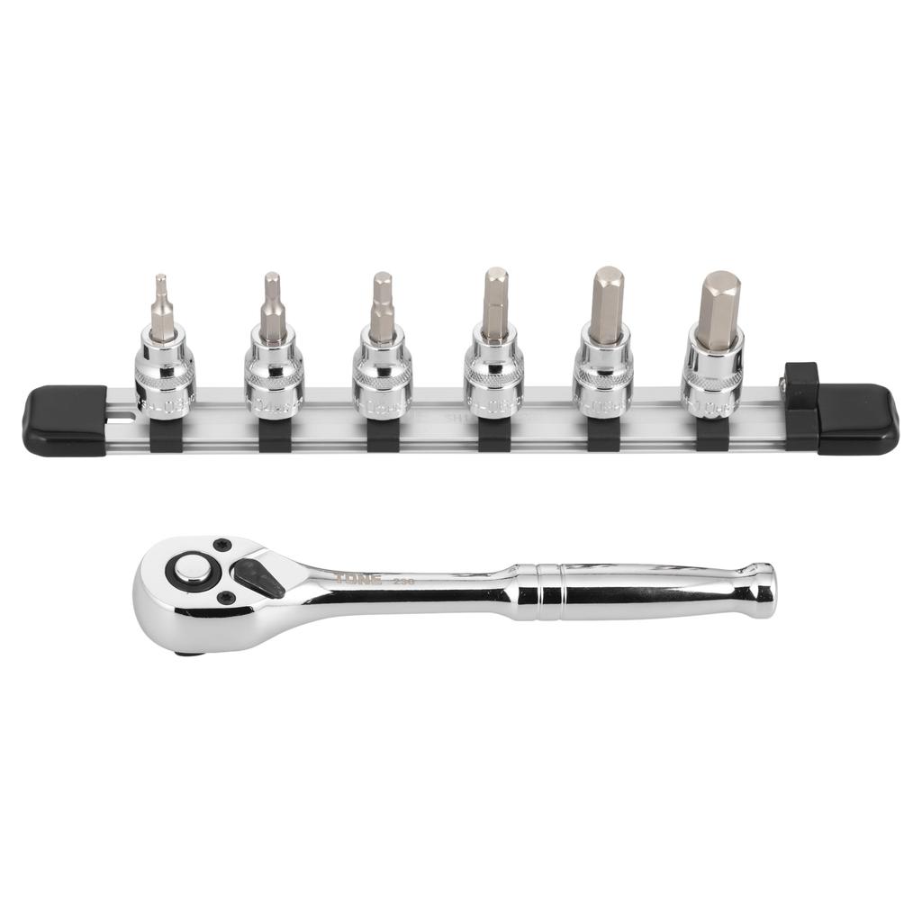 Tone Hexagon Socket Wrench Set 7 Pieces (TONE) (with Holder) HHCH3080, 9.5mm (3/8") Drive,
