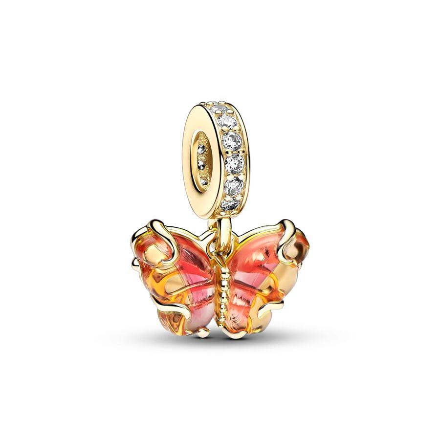 2026 925 Sparkling Blue Pink Butterfly Dangle Charms Beads Fit Original Silver Bracelet Necklace DIY Jewelry Gift for Women