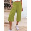 Women's Casual Loose Wide Leg Seven-tenths Pants for Summer Fashion Comfortable Breathable High Waist