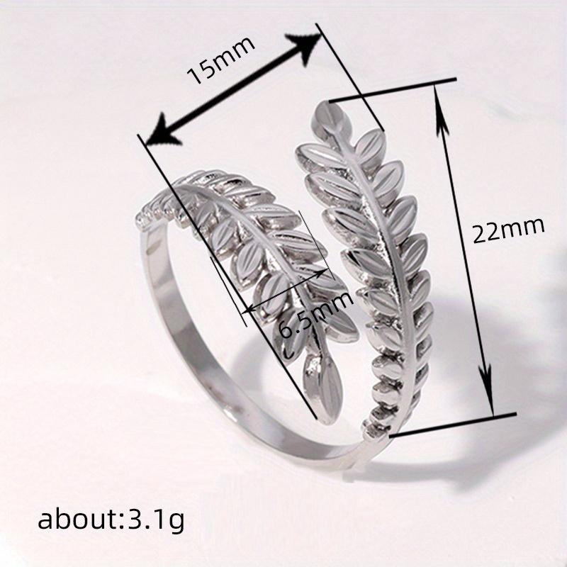1 шт. Регулируемое кольцо в форме листа, с простой металлической текстурой и кольцо в лесном стиле