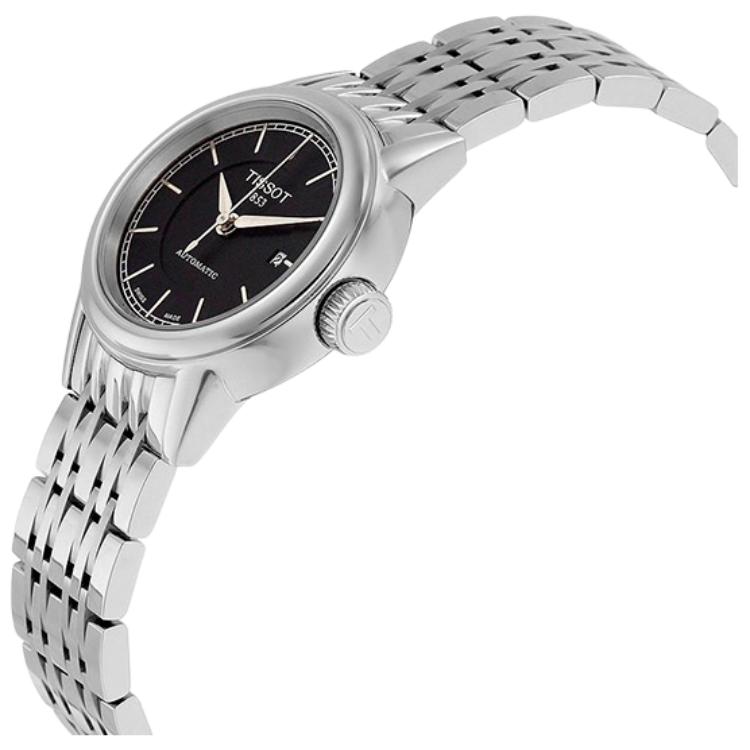 Tissot Kason Zen I Collection Механический механизм 30 м Водонепроницаемость Женские часы 30 мм Черный циферблат T085.207.11.051.00