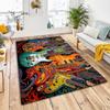1Pc Electric guitar theme Printed circular carpet, home door mat, outdoor travel protection carpet A4