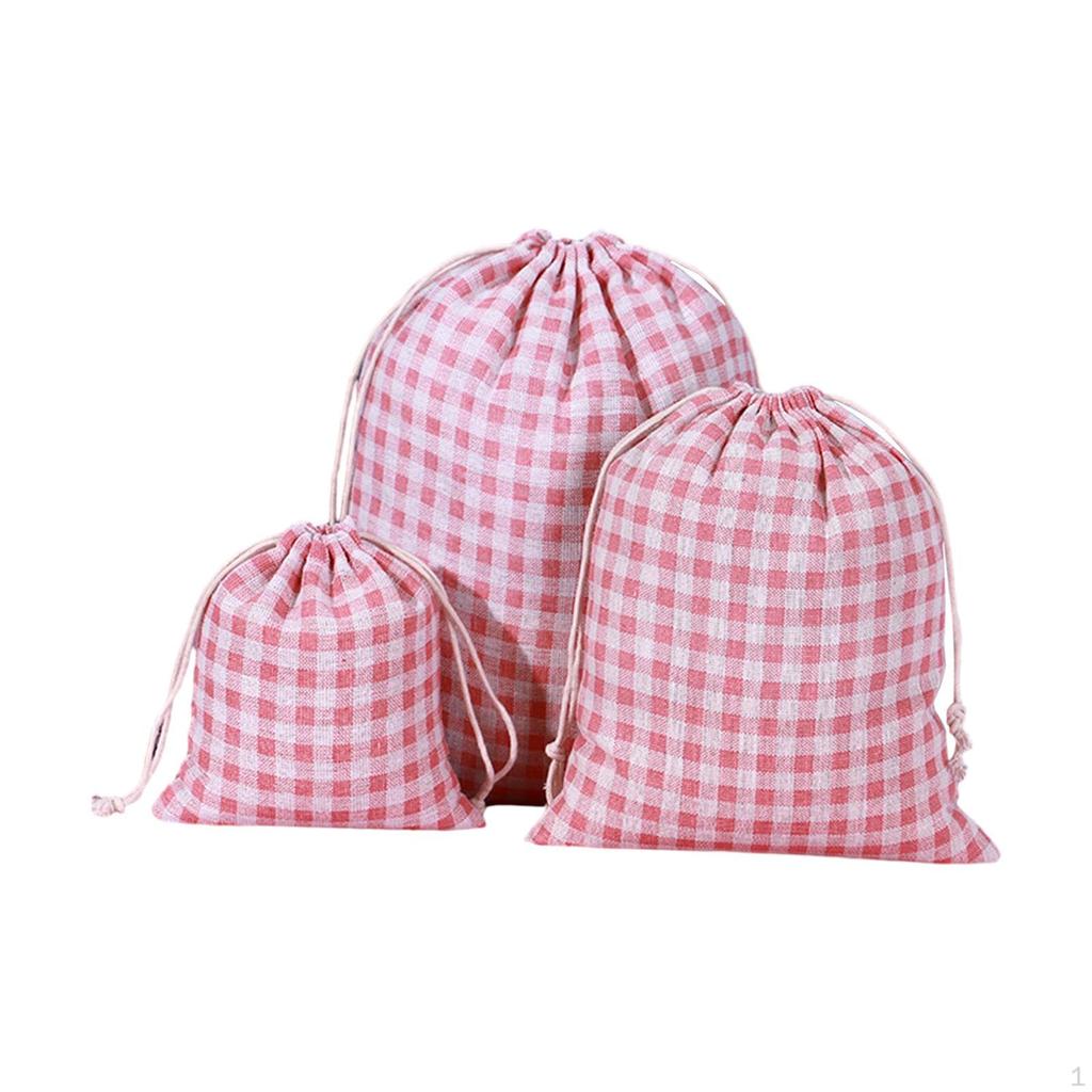 3x Easter Drawstring Bag Burlap Decorations Goodie Treat Bags