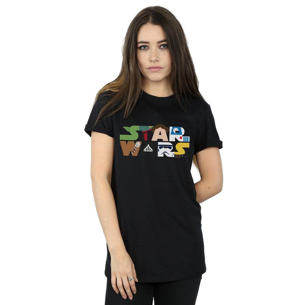 Star Wars Womens/Ladies Character Logo Cotton Boyfriend T-Shirt