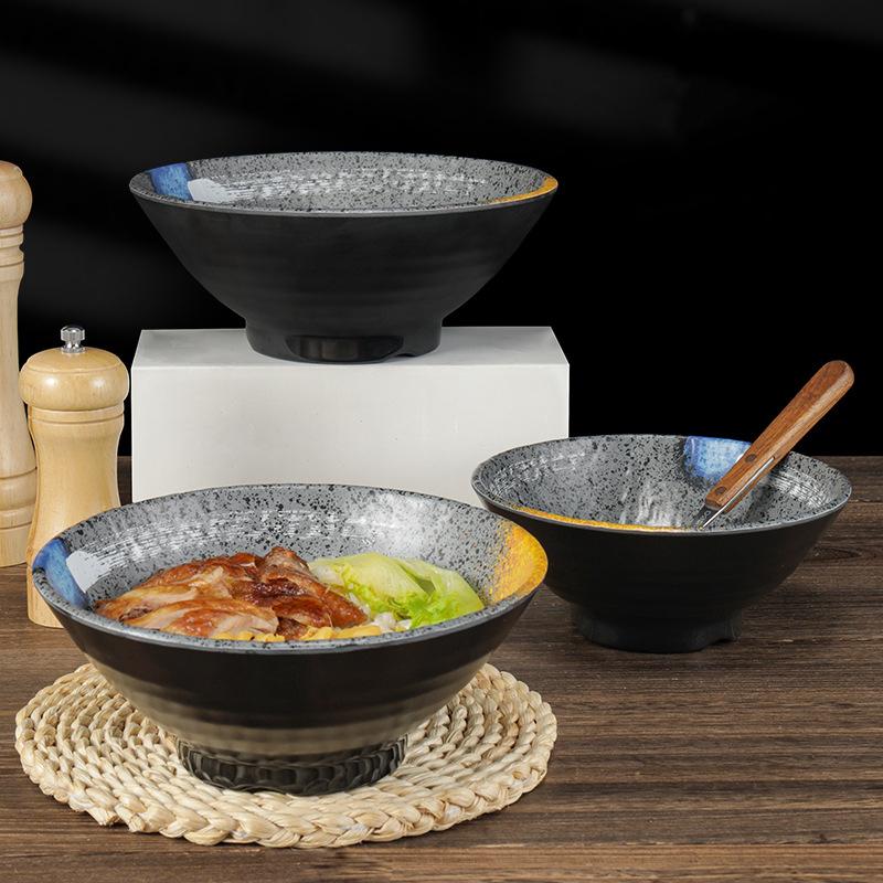 Большие миски для лапши, меламиновая миска для рамена, японский стиль, студенческий пищевой контейнер, кухонная миска для рисового супа, здоровая столовая посуда
