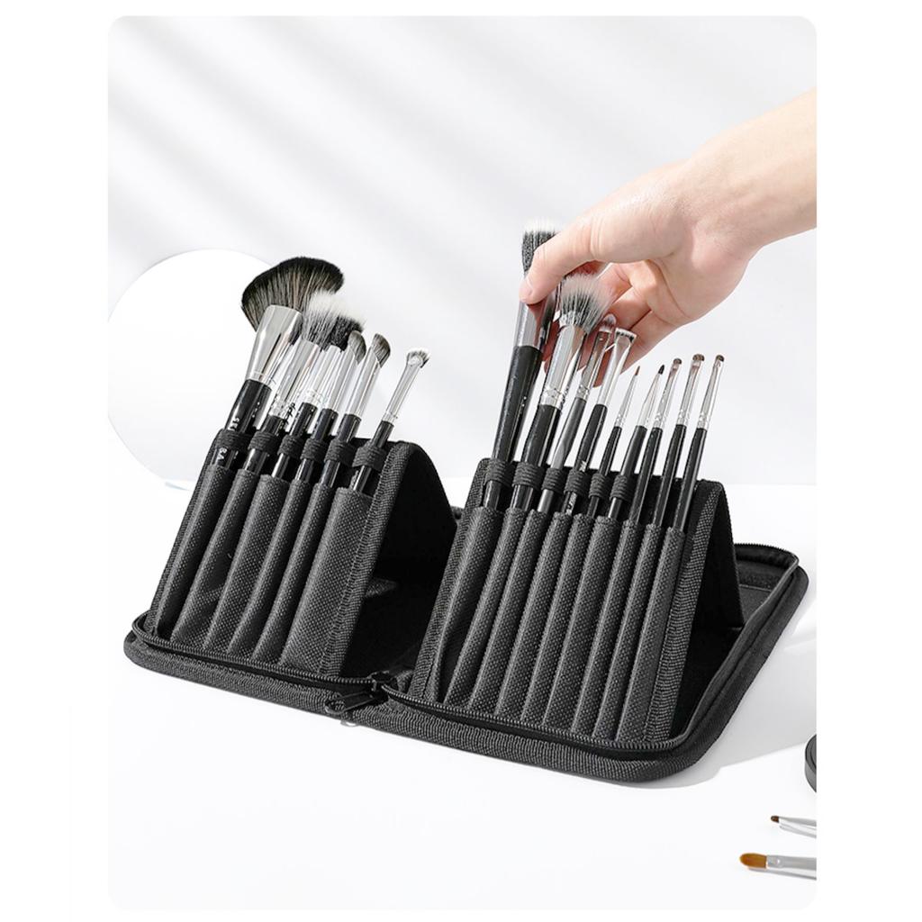 Сумка для кистей для макияжа, 15 карманов, держатель для кистей, стоячий.