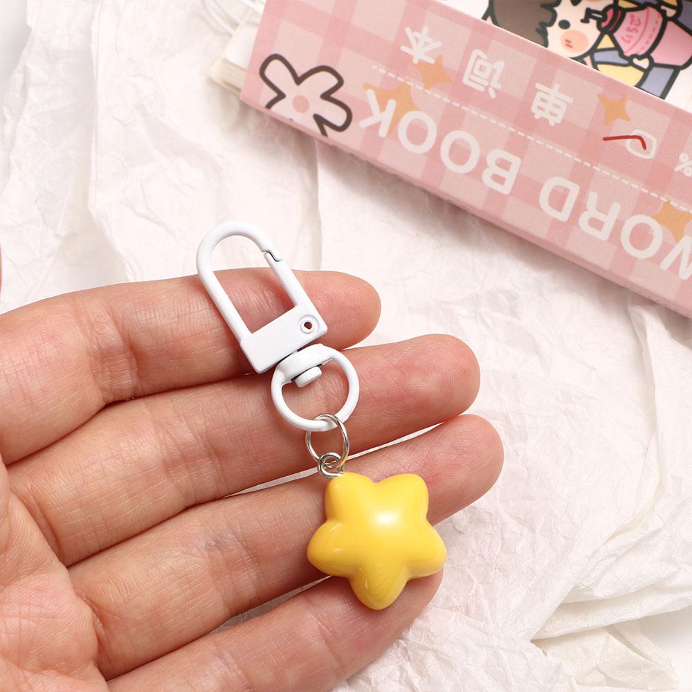 Chubby Chubby Milk Yellow Star Keychain Pentagram Yellow Pink Stars Keychain   Birthday Gifts