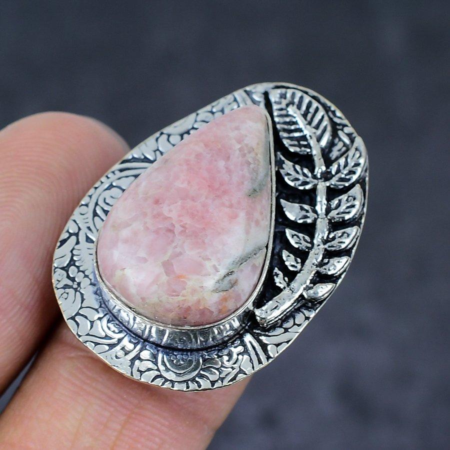 Rhodochrosite Gemstone 925 Sterling Silver Jewelry Gift Ring Size 8 b0G37