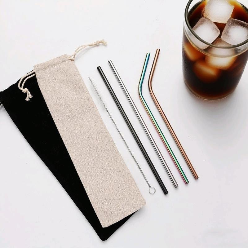 Multi-functional Dustproof Cotton Linen Drawstring Storage Pouch Portable Bag for Straw Jewelry Home Travel Use