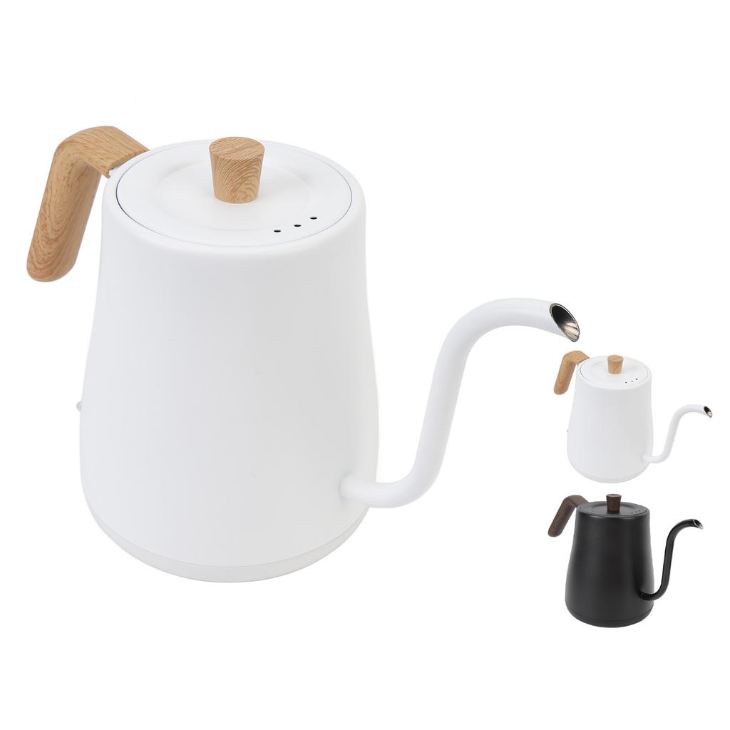 Электрический чайник с изогнутой шеей из нержавеющей стали с автоматическим отключением и эргономичной ручкой, исключающей ожоги.