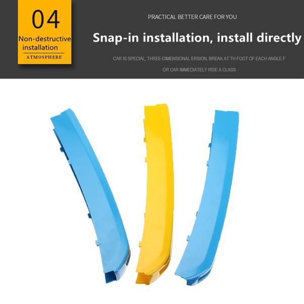 3 шт., трехцветная пряжка, 3D передняя решетка, полоска M, декоративные наклейки, накладка на бампер для XC90 2015-2018, автомобильный Стайлинг