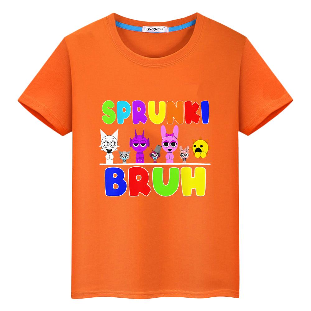 Футболка для мальчика 10 лет Sprunki принт 100% хлопок аниме топы y2k цельный Sprunki милые короткие футболки гордость футболка одежда для девочек