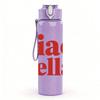 1PC Ciao Bella Letter Text 750ml Color Plastic Sports Water Bottle Leakproof Flip Straw Lid Suitable for Sports Office Home Use