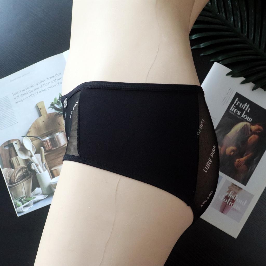 Letter-printed Girls Sexy Breathable Mesh Panties Women's Underwear Mid-waist Air Drying Briefs for Women