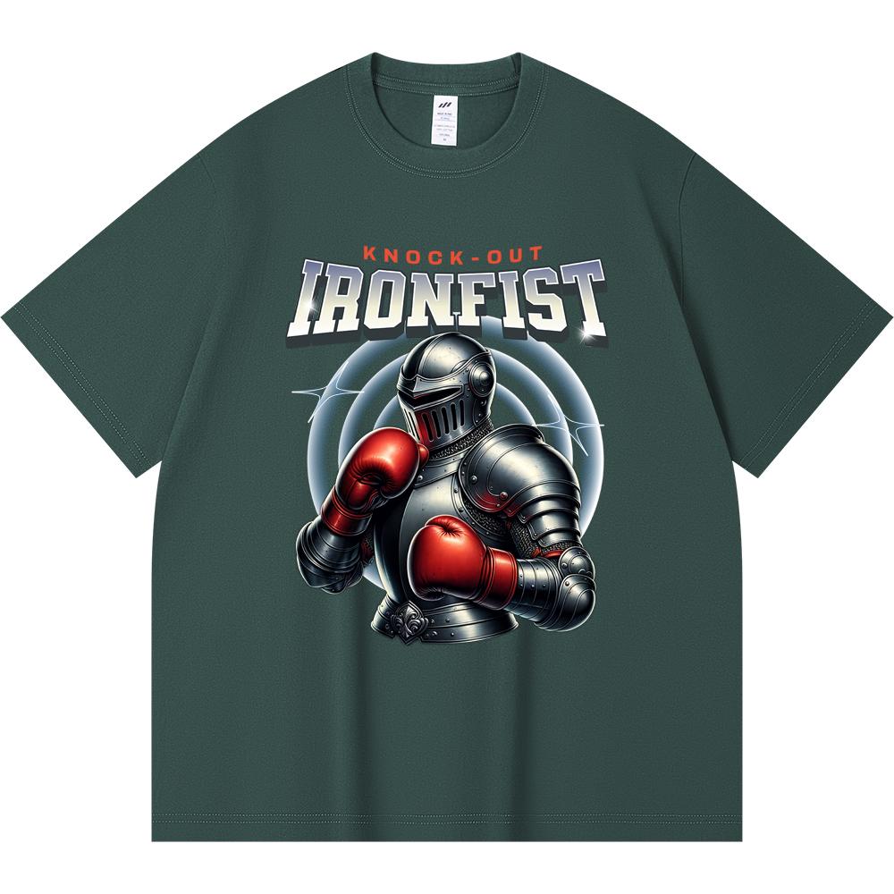 Футболка из 100% хлопка плотностью 230 г/м2 с принтом Ironfist, забавная футболка из чесаного хлопка в стиле Харадзюку