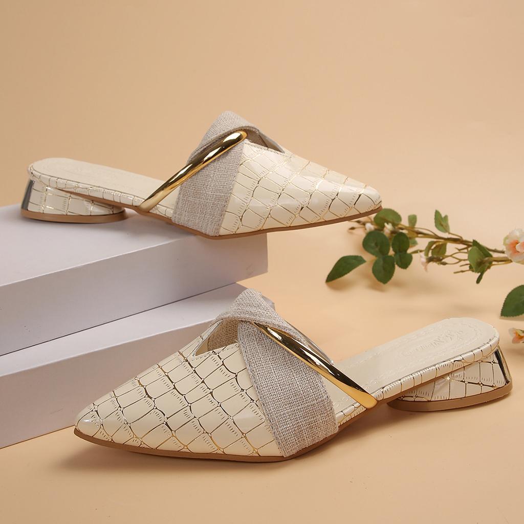 Fashion Snake Patterned Women Slippers 2025 Summer Pointed Toe Sandals Closed Toe Comfortable Fashion Casual Commuting Outdoor Slippers