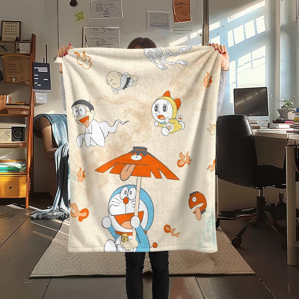 Doraemon Flannel Blanket, High quality Comfortable for All Seasons, Home Decor, Warmth and Comfort
