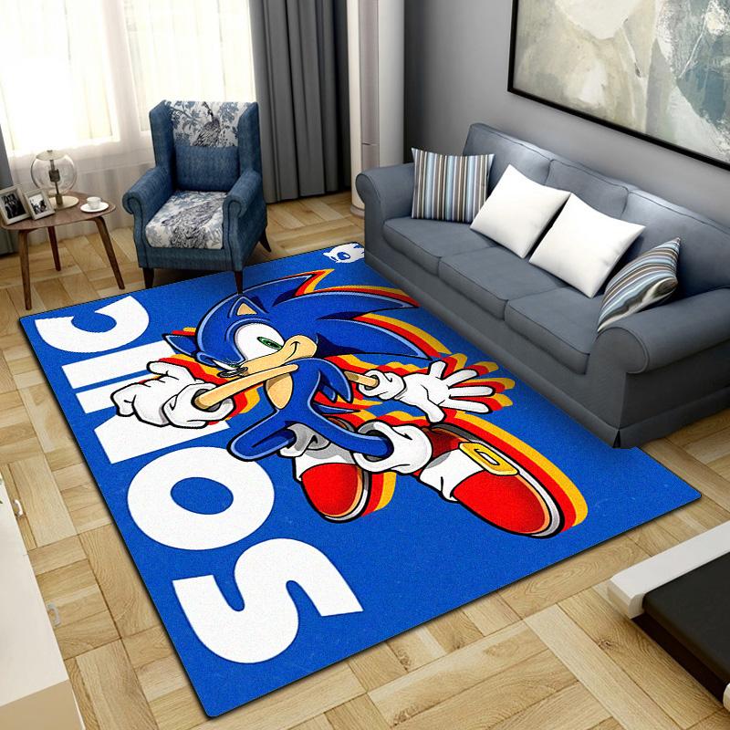 Sonic Cartoon Washable Non-Slip Rug Carpet Larget Floor Mat Bedroom Home Decor LXRa34