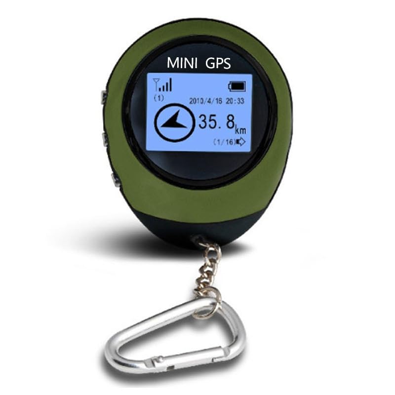 Mini GPS Locator, Personal Handheld with Display Latitude and Latitude for Outdoor Climbing Sports Travel Receiver (Green, Yellow) (Yellow)